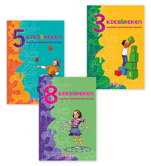 Kies & Reken gebruikt verschillende boeken om de rekenvaardigheden van kinderen te verbeteren